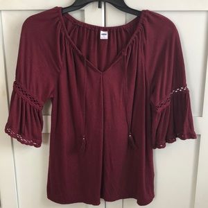 Old navy maroon half-sleeve shirt